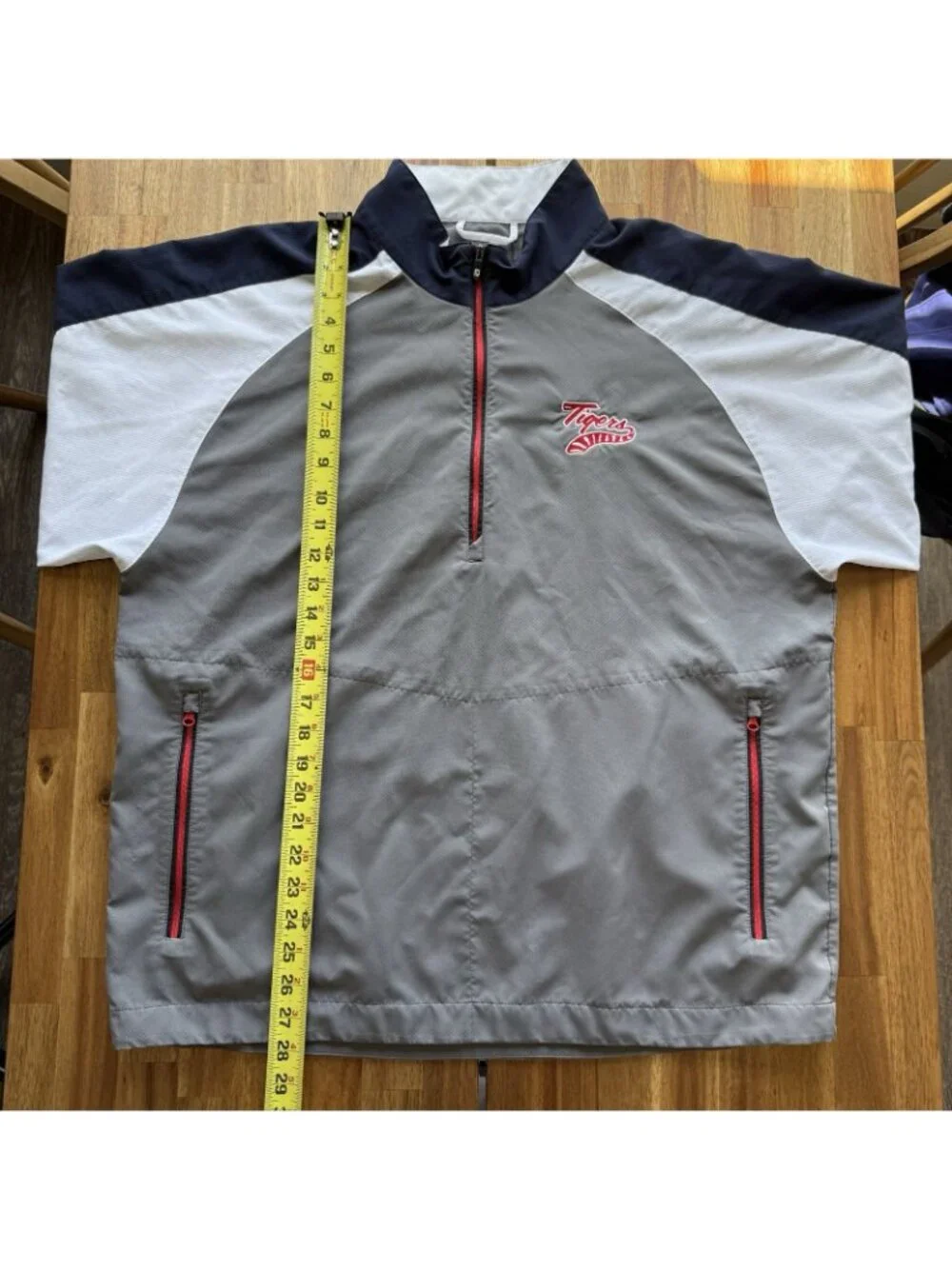 FootJoy FJ Men's 1/2 Zip‎ Short Sleeve Golf Windbreaker Sz Large Coaches Tigers